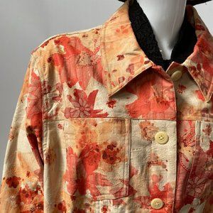 Coldwater Creek Coral and Gold Jacket sz XL